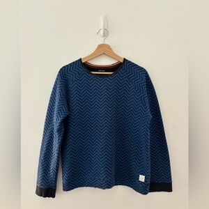 Paul Smith navy and black chevron patterned crewneck sweatshirt